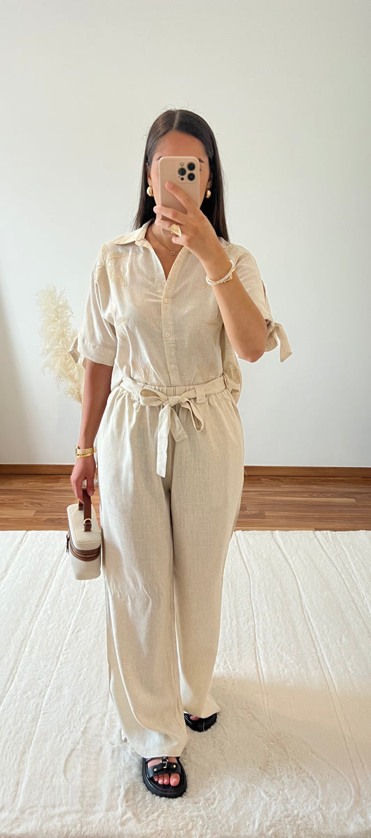 Pantalon lin - Beige