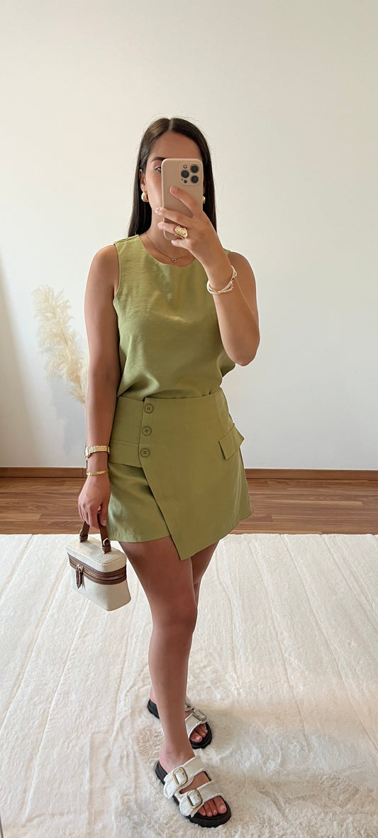 Ensemble jupe short - Vert Anis
