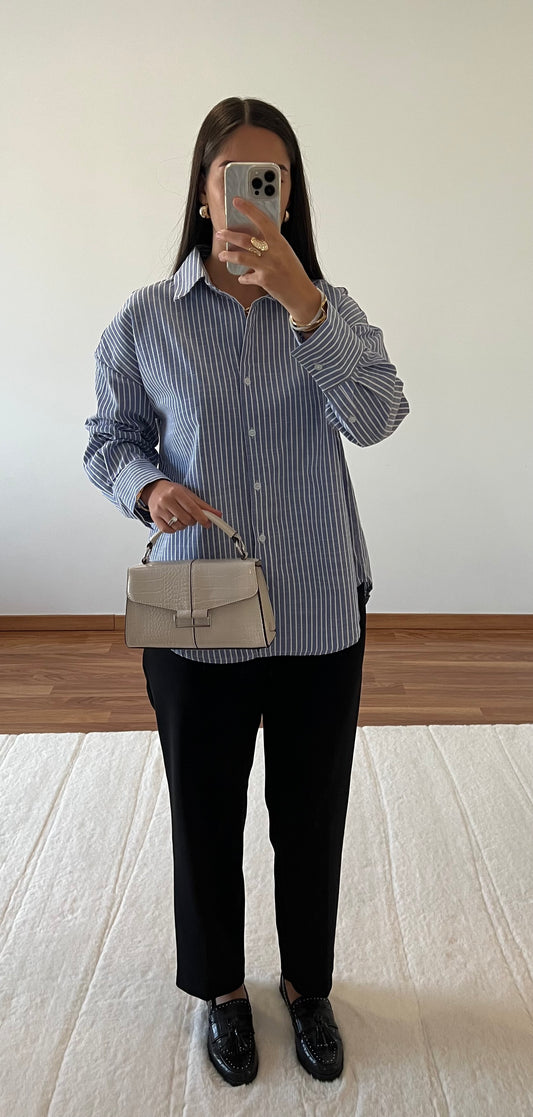 Chemise à rayures - Bleue