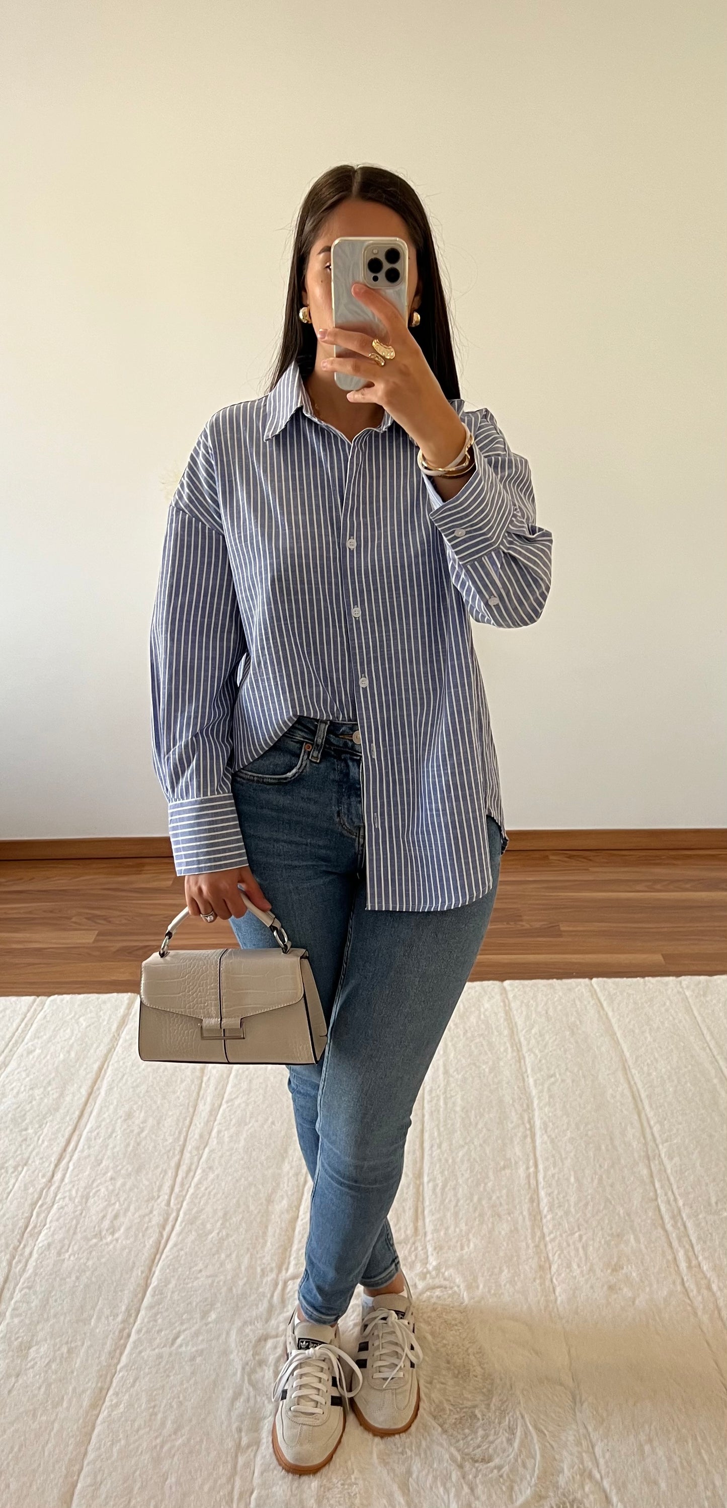 Chemise à rayures - Bleue