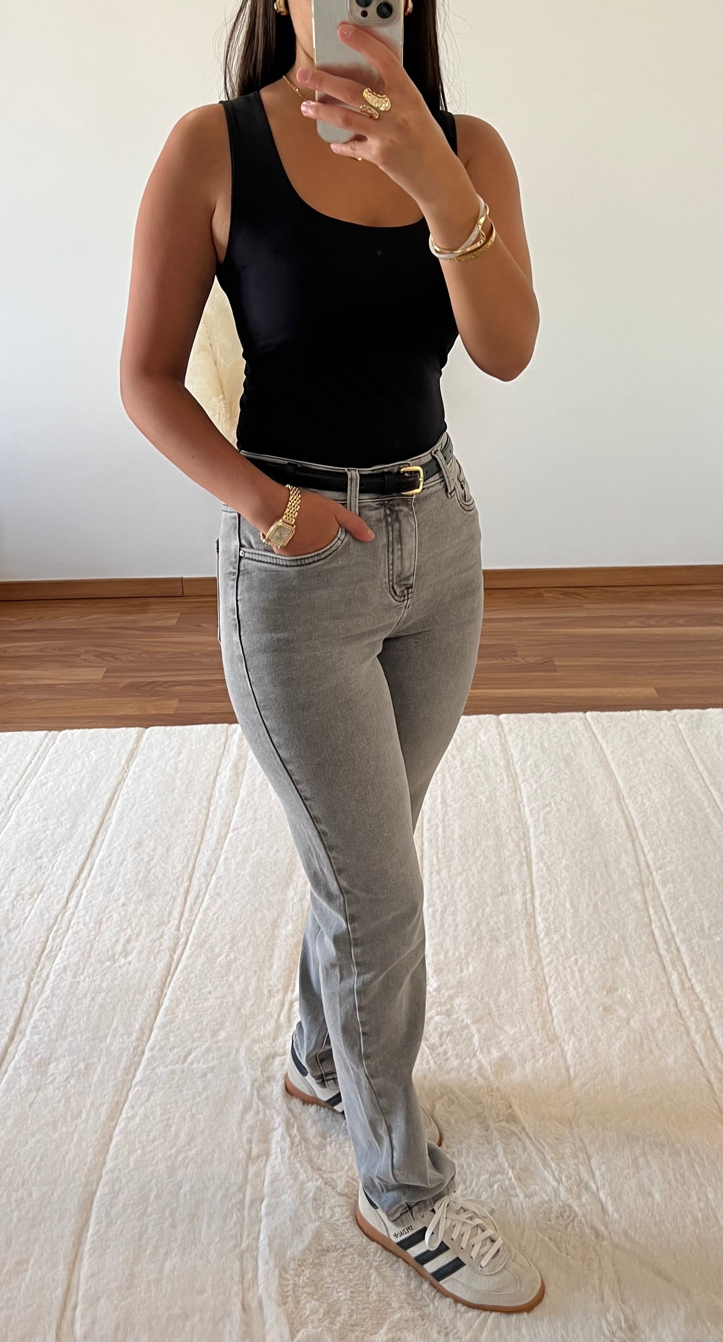 Jean Mom - Gris