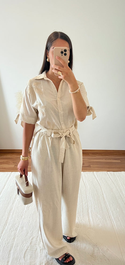 Pantalon lin - Beige