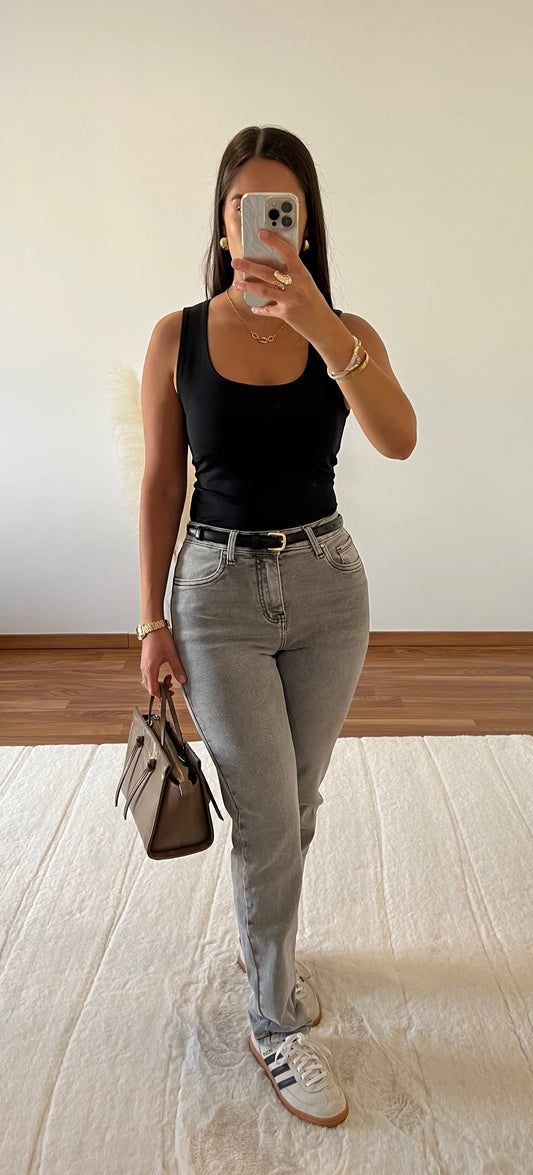 Jean Mom - Gris