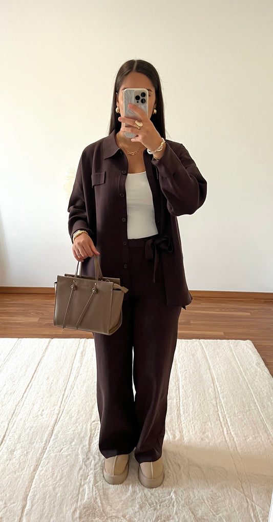 Ensemble maille - Marron