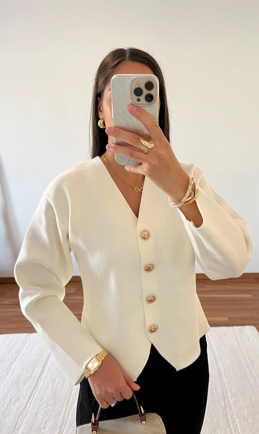 Gilet or - Blanc