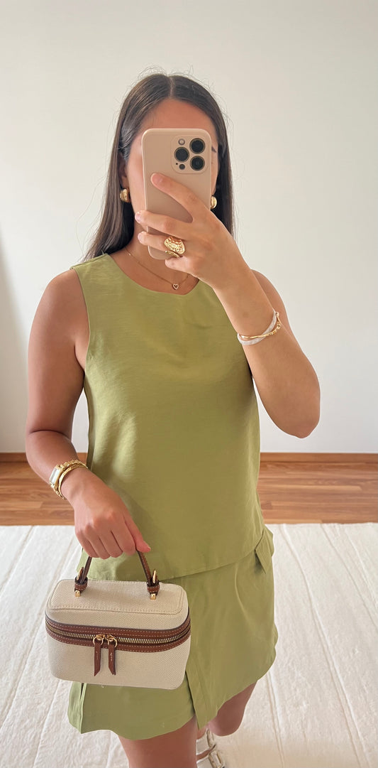 Ensemble jupe short - Vert Anis