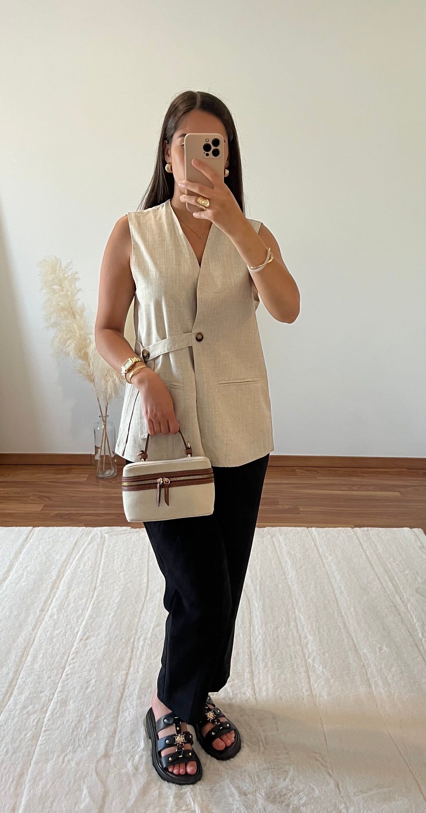 Gilet sans manches lin - Beige